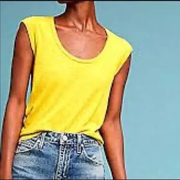 ANTHROPOLOGIE | MEADOW RUE Ravenna Yellow Shirt L - Picture 3 of 11